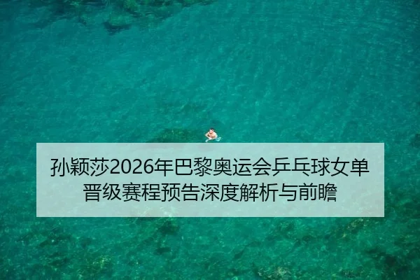 孙颖莎2026年巴黎奥运会乒乓球女单晋级赛程预告深度解析与前瞻
